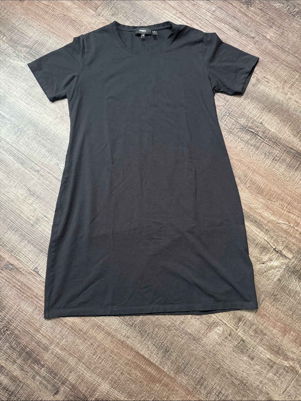 Theory Black Short Sleeve T-Shirt Dress